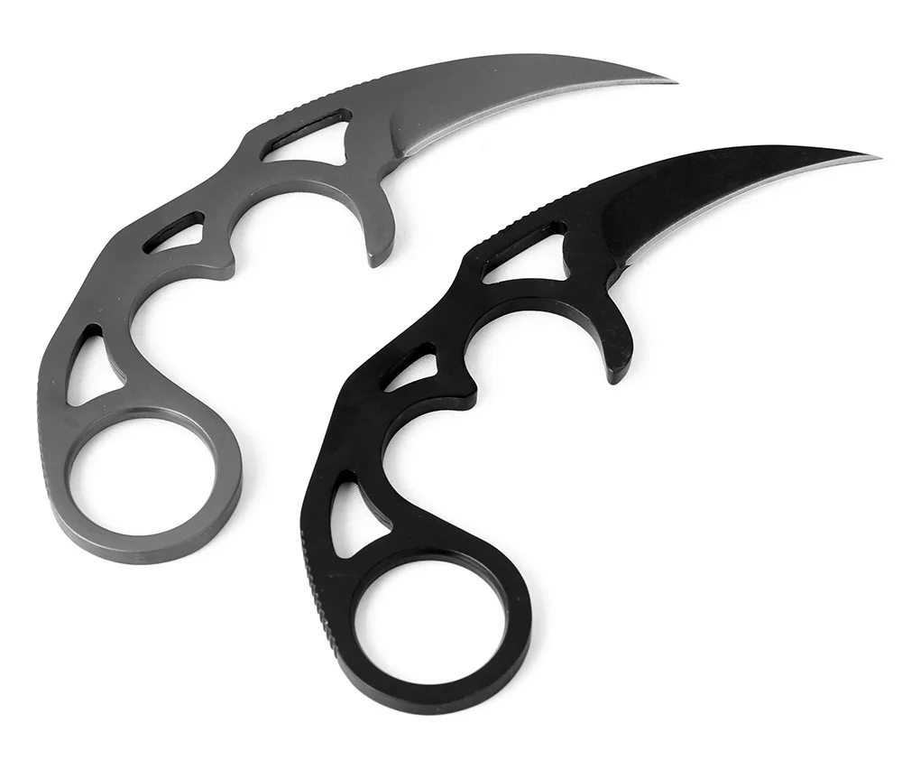 KKWOLF Karambit нож CS GO, охотничий нож для выживания, походный спасательный тактический нож karambit, нож с фиксированным лезвием