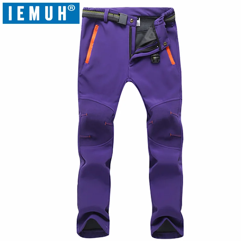Iemuh marca Pantalones de senderismo mujeres invierno térmico a prueba de viento Softshell Pantalones impermeable trekking escalada esquí Pantalones Iemuh marca Pantalones de senderismo mujeres invierno térmico a prueba de viento Softshell Pantalones impermeable trekking escalada esquí Pantalones