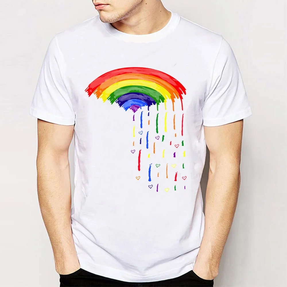 T Shirt Colorful Rainbow Rain Design 