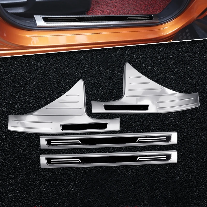 Дверный порог специальная приветственная защита педали пластина Внешняя дверь педаль автомобильные аксессуары для Honda Civic- 10th Gen Sedan - Цвет: interior 4pcs