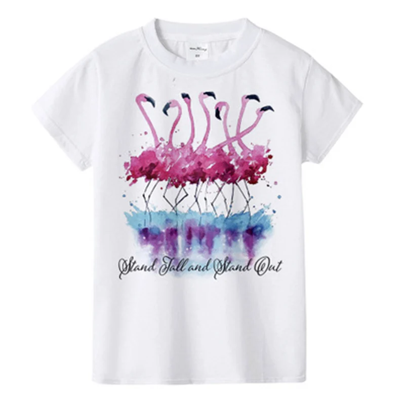 

Kid Summer Comfortable Printed Flamingo T-shirt Boy/Girl/Baby T-shirts Printing Flamingos Cartoon Children's T shirt 2-10 12 14Y