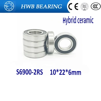 

Free Shipping 1pcs S6900-2RS 10x22 x6 mm stainless steel Hybrid Ceramic Rubber Seals BIKE BEARING S6900 2RS 61900 for bike part