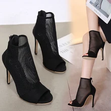 Liren 2019 Summer Sexy Gladiator Openwork Style High Thin Heel Lady Sandals Sexy Black Grid Sandals Open Toe Lady Party Shoes summer open toe sandals metal snake decor woman black sexy pumps metallic gold design thin heel suede female gladiator sandals