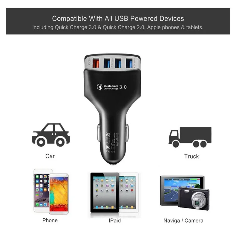 Fiuzd 20W USB Car charger For iPhone XS XR X 10 iPad QC3.0 charger for Samsung S10 Plus S9 S8 Mobile Phone Charger for Xiaomi Mi 91111