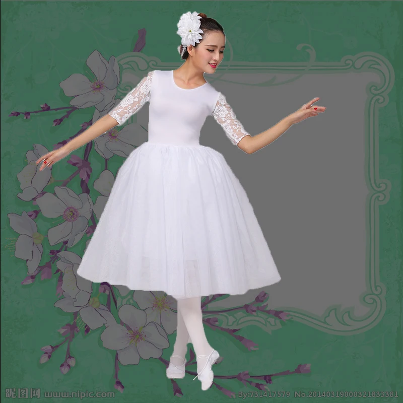 Buy ballerina White Swan ballet dress women salsa Lace