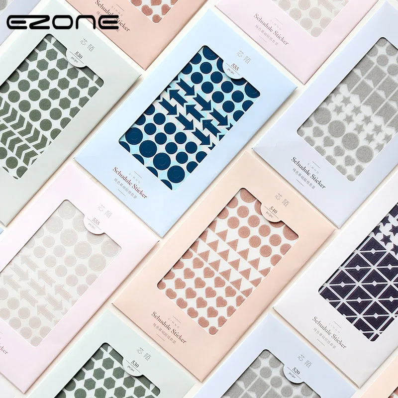 

EZONE Handbook Diary Stationery Decor Sticker Pure Color Simple Style Memo DIY Scrapbooking Adhesive Decor Sticker School Supply