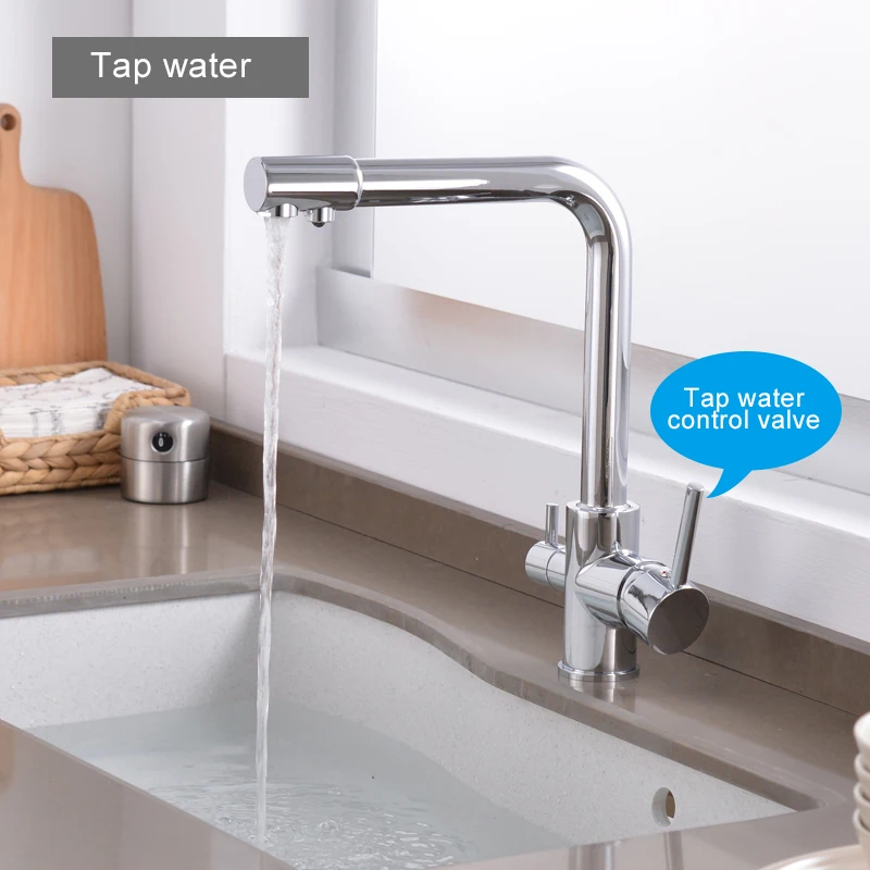  ROVATE Purifier Kitchen Faucet with Filtered Water 3 Way Water Filter Waterfilter Tap Cold and Hot  - 32897317441