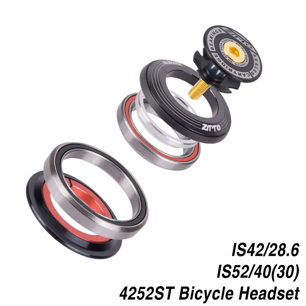 Bicycle Bearing Headset 42mm 52mm 4252ST CNC 1 1/8"-1 1/2" Tapered Tube fork Straight IS42 IS52 Head Tube Set