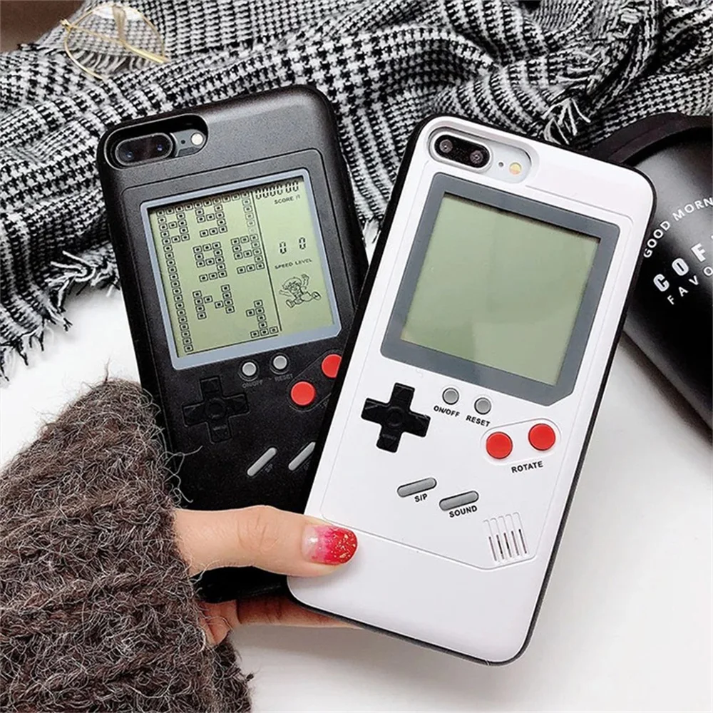 Tetris Phone Cases for iPhone 6 6S 7 8 Plus Soft TPU Can Play Blokus Game Console Cover For Iphone X Gameboy
