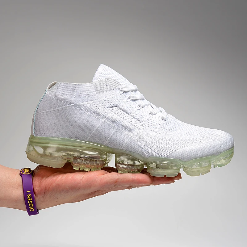 Skup Męskie trampki damskie buty do biegania Air Vapormax _ 2019 oddychające buty max poduszka buty codzienne wykonane z siatki zwiększ wysokość biały czarny