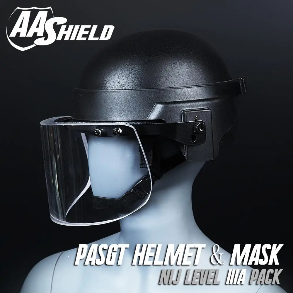 

AA Shield Tactical Bulletproof USGI Ballistic Safety Helmet Visor Mask Body Armor Kit Aramid Core Lvl IIIA 3A