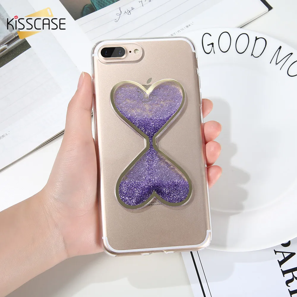 

KISSCASE Hourglass Glitter Quicksand Case For iPhone 5 5s Love Heart Cover For iPhone 6 6s 7 8 Plus 5 5s SE Cute Ultra Thin Capa