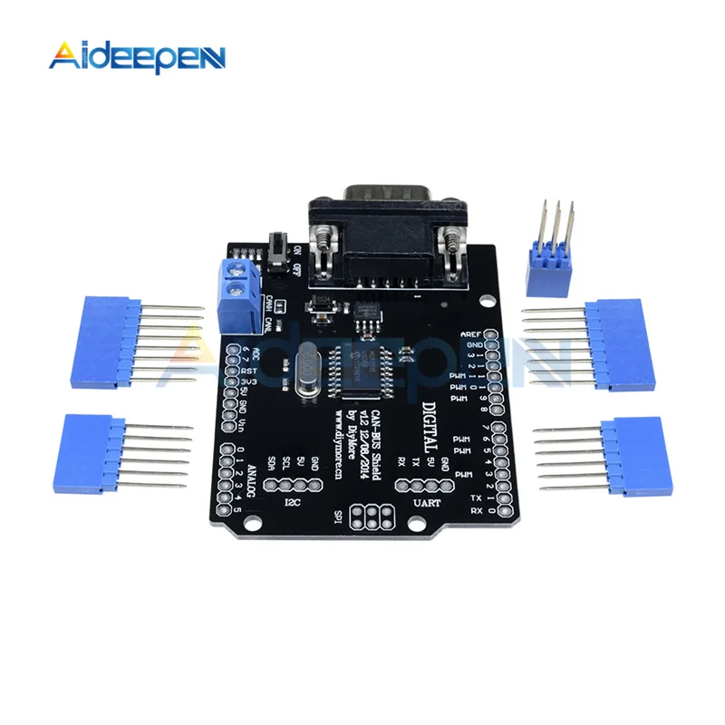 1 комплект DC 5 V-12 V MCP2515 Can Bus Shield Board SPI интерфейс 9 контактов стандартный разъем Sub-D Модуль расширения для Arduino