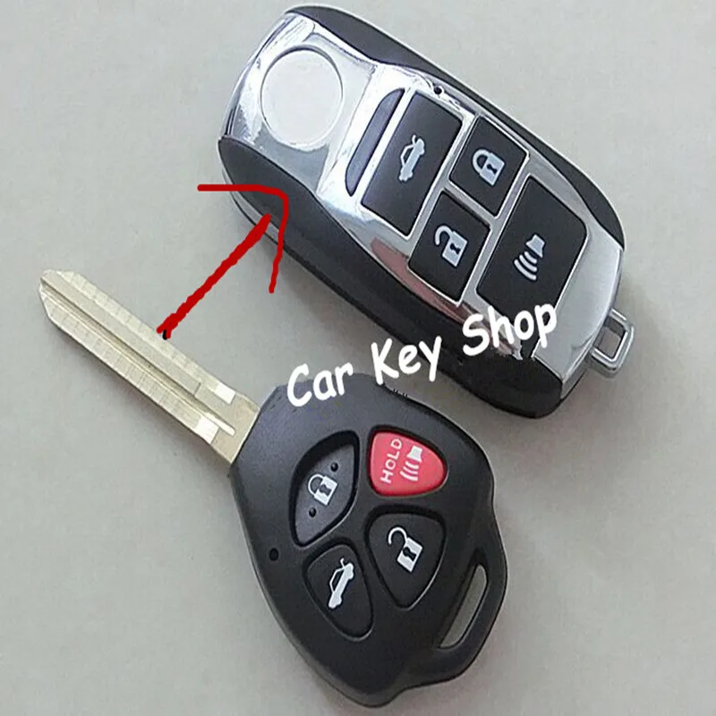 DAKATU Zinc Alloy New Replacement Modified Folding Flip Remote Key Shell For Toyota Camry Yaris 