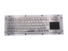 IP65 Stainless Steel USB Kiosk Keyboard With Touchpad Metal Industrial Keypad For Ticket Vending Machine Mini Metallic Keyboard metal touchpad keypad touch the keyboard kiosk metal keypad terminal keyboard conductive rubber keypad spanish keyboard