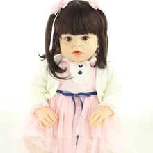 Около 70 см силикона Reborn Baby Куклы сопровождать спальный возрождается для маленьких девочек модный Рождественский подарок Brinquedos Для Малыша