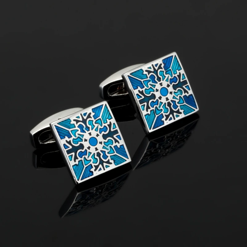 Luxury Men Sea blue pattern Cufflinks High Quality Lawyer