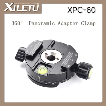 

XILETU XPC-60 360 Degree Panoramic Clamp Aluminum Alloy Adapter Quick Release Plate Tripod DSLR Photography Accessory Only 145g