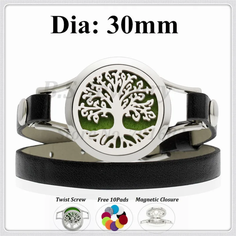 

Hot sale tree of life 30mm Wrap Bracelets for Women 14colors leather bracelet 10p pads aromatherapy perfume diffuser bracelet