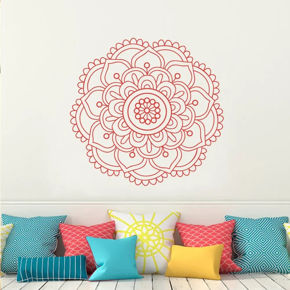 2018 Rushed Real Neymar Mandala Wall Decal Yoga Studio Sticker Decals Ornament Moroccan Namaste Lotus Flower Home Decor # M242 | Дом и сад