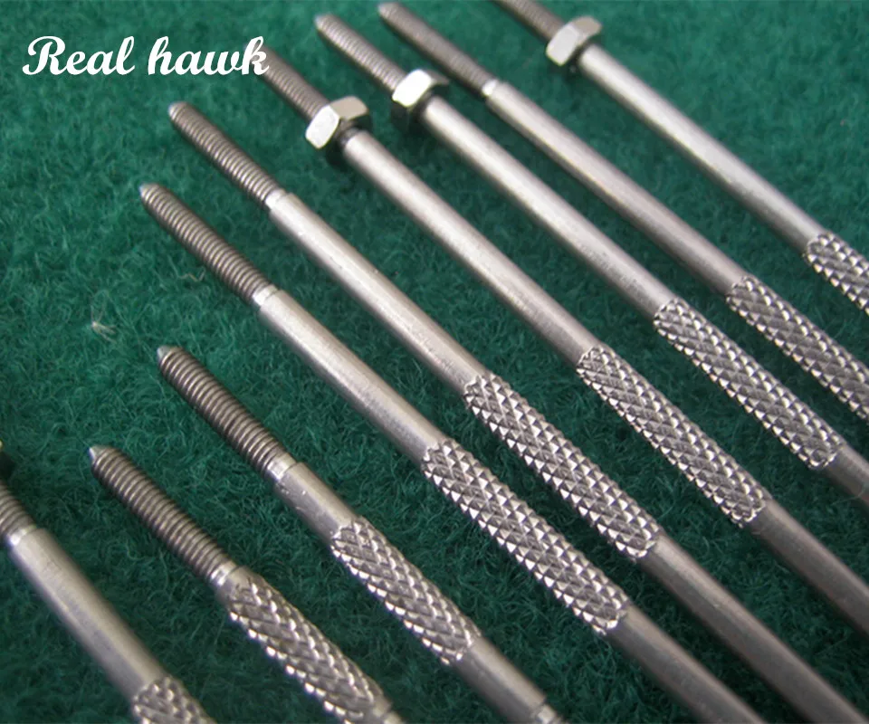 10 pcs M3 Titanium Tie Rod Set Steel Push Rod Hex Thread RC Airplane