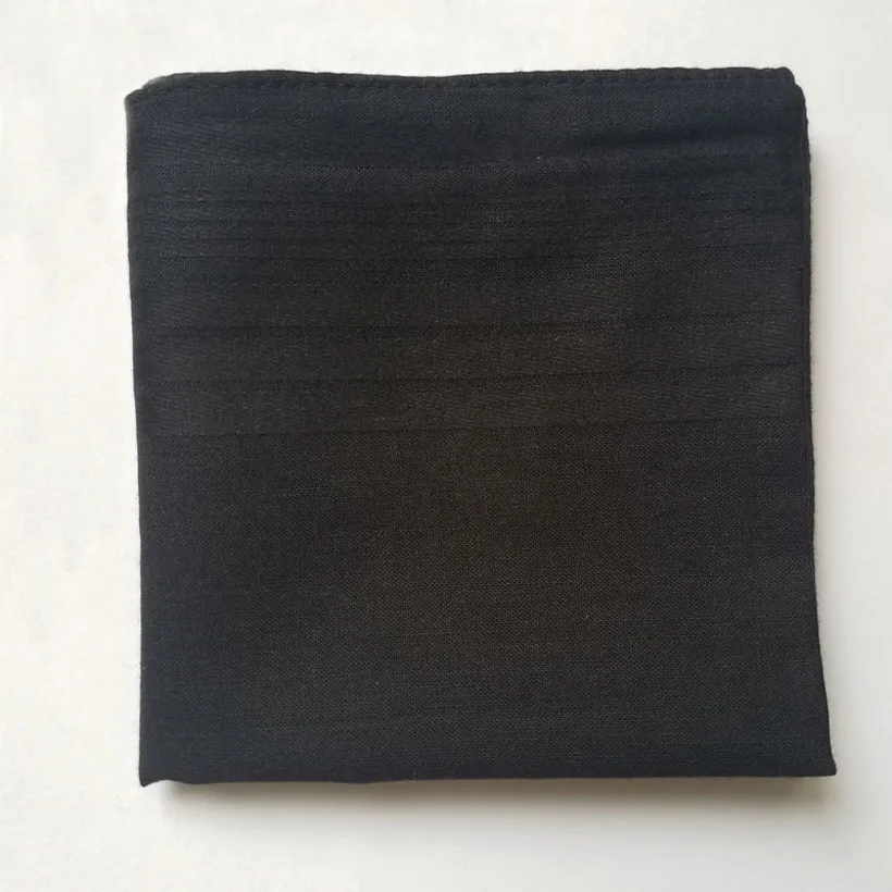 5 шт/лот черные носовые платки хлопок сплошной мужской платок Квадратные платки карманные 43*43 см