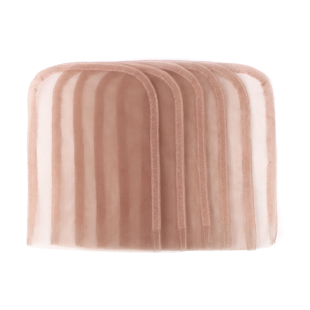 

5pcs 4X4inch Swiss Lace Closure Frontal Base Brown Hand-woven Hair Net Piece For Making Lace Wigs Cap Closure Wig Accessory