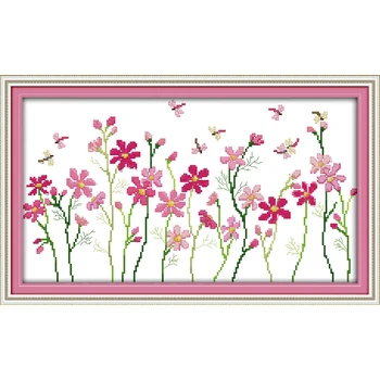 

Everlasting Love The Little Flowers Chinese Cross Stitch Ecological Cotton Stamped Printed 11 14CT DIY Gift Christmas Decoration