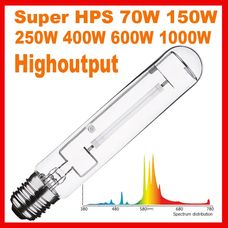 Super HPS 1000W 600W 400W 250W Watt High Pressure Sodium Lamp Bulb Grow Light 