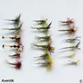 18 stücke Aventik Trockenen Trout Fishing Flies Fishing Flies Mayfly Nass Trocken Gemischt Größe|Angelköder|Sport und Unterhaltung -