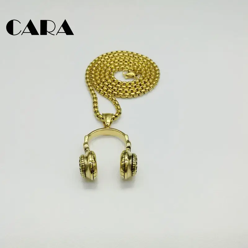 Hip Hop Jewelry Men Necklace 316L Stainless Steel Music Headphone Pendant Necklaces 2019 Fashion Cool Mens Jewelry CARA125