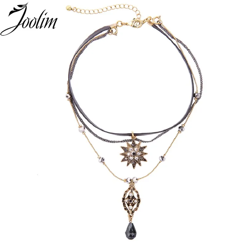 

JOOLIM Jewelry Wholesale/2017 Vintage Star Choker Necklace Layered Choker Vintage Crystal Choker Necklace Fashion Jewelry
