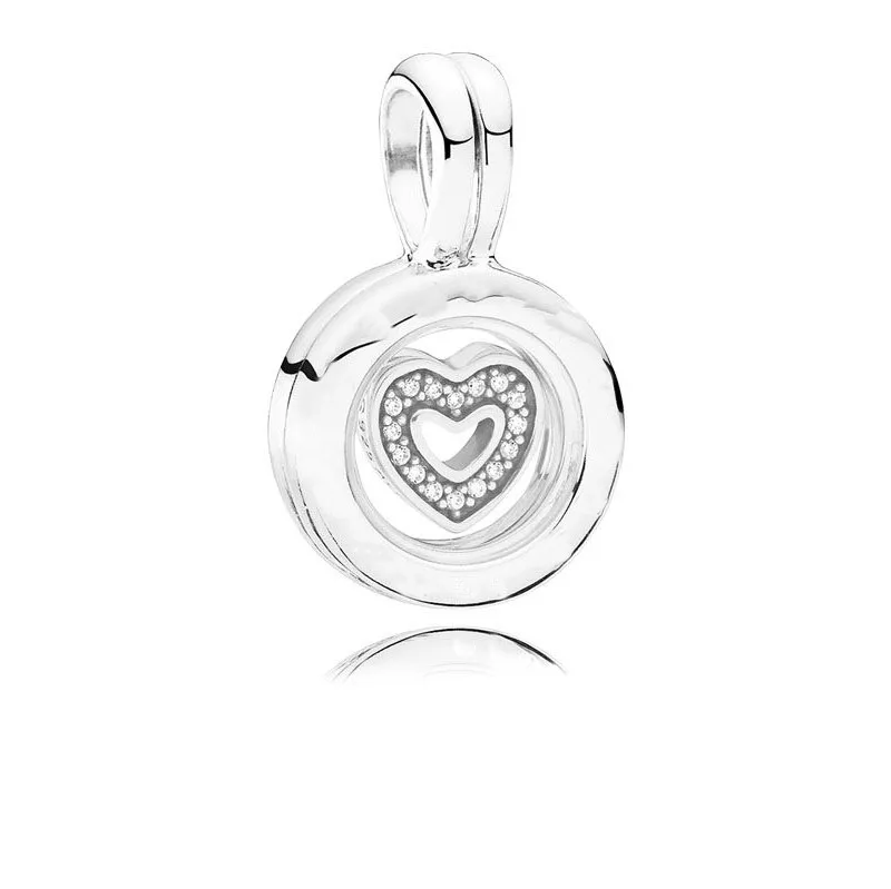 

2018 New Authentic 925 sterling silver Floating Heart Locket Charm Fit Original pandora bracelet necklace pendant DIY jewelry