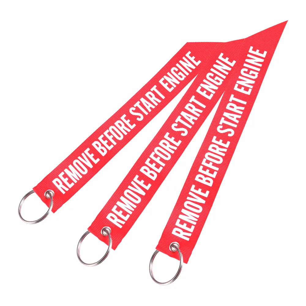 Remove Before Flight Streamer Key Chain Chaveiro Red Keychain Remove Before Start Engine Motorcycle Streamer Key Ring Jewelry (6)