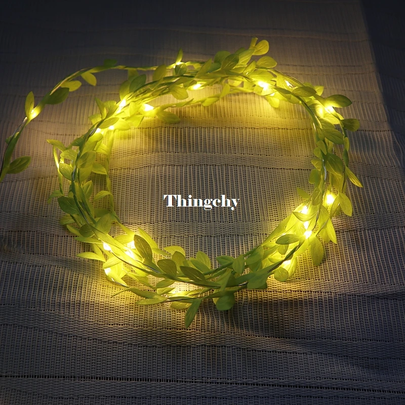 Pequenas Folhas Guirlanda Luz Fio de Cobre Levou Bateria Luzes da Corda para o Casamento de Fadas Floresta Mesa de Natal Partido Home Decoração 23 wire garland