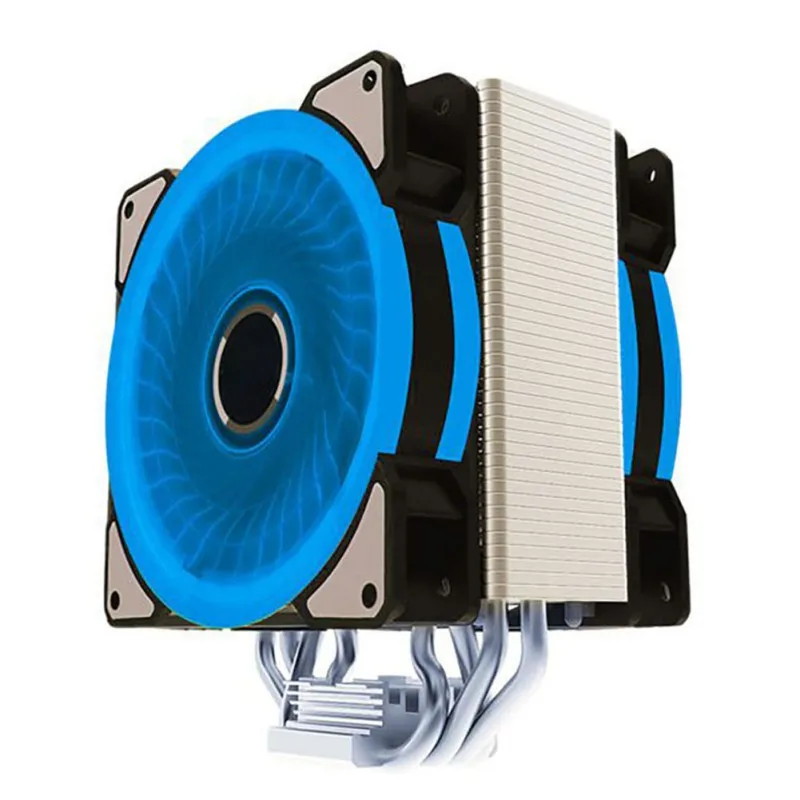 CPU Cooler 2Heat Pipes 2pin RGB Fan for Computer Processor Dual tower Cooling Fan Cooler for Intel and AMD 2 CPU Cooler Fan