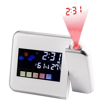

Digital Projection Alarm Clock Weather Station with Temperature Thermometer Humidity Hygrometer/Bedside Wake Up Projector Clock