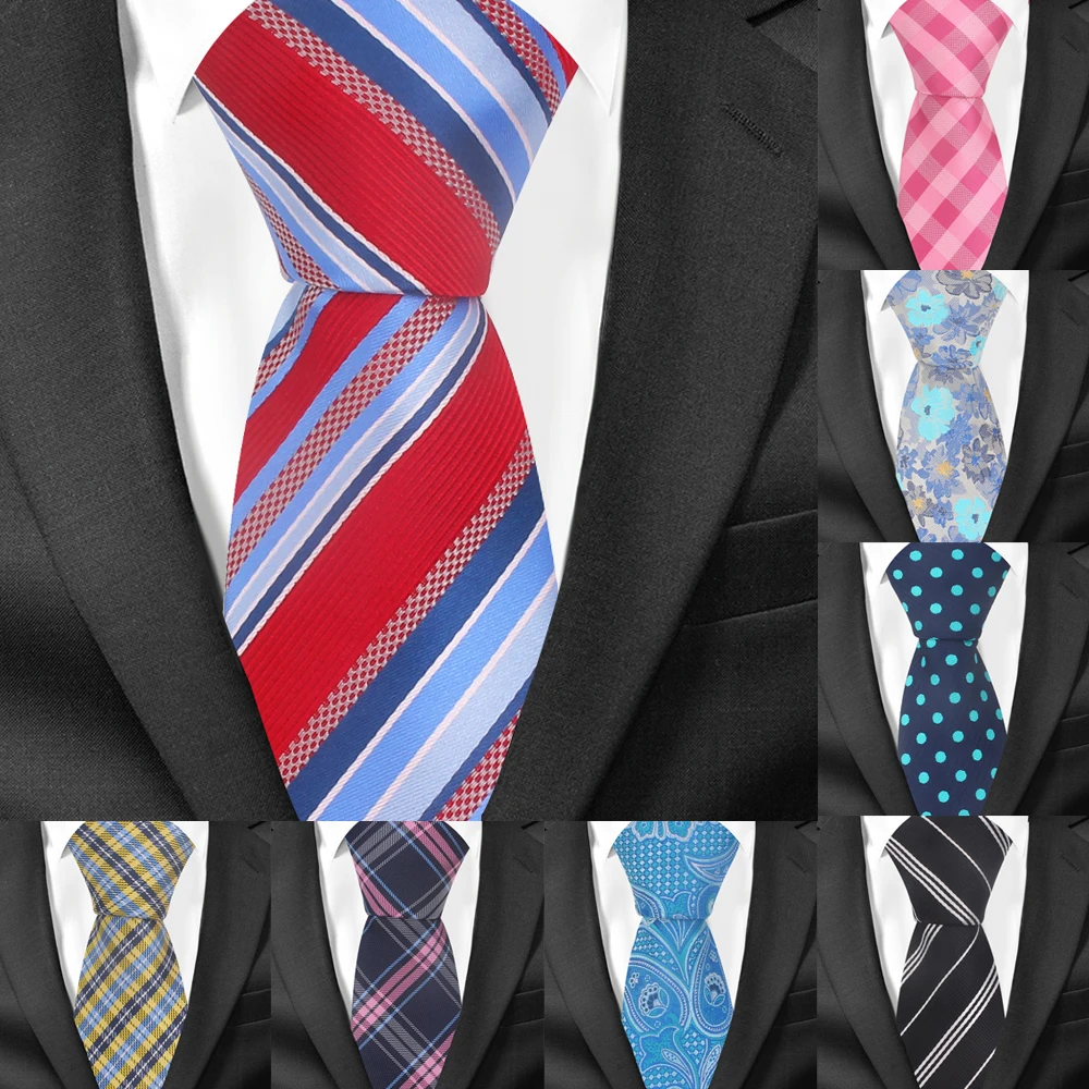 Модные галстуки в полоску для мужчин и женщин жаккардовый цветочный шейный платок для деловые свадебные костюмы Тонкий галстук изящный