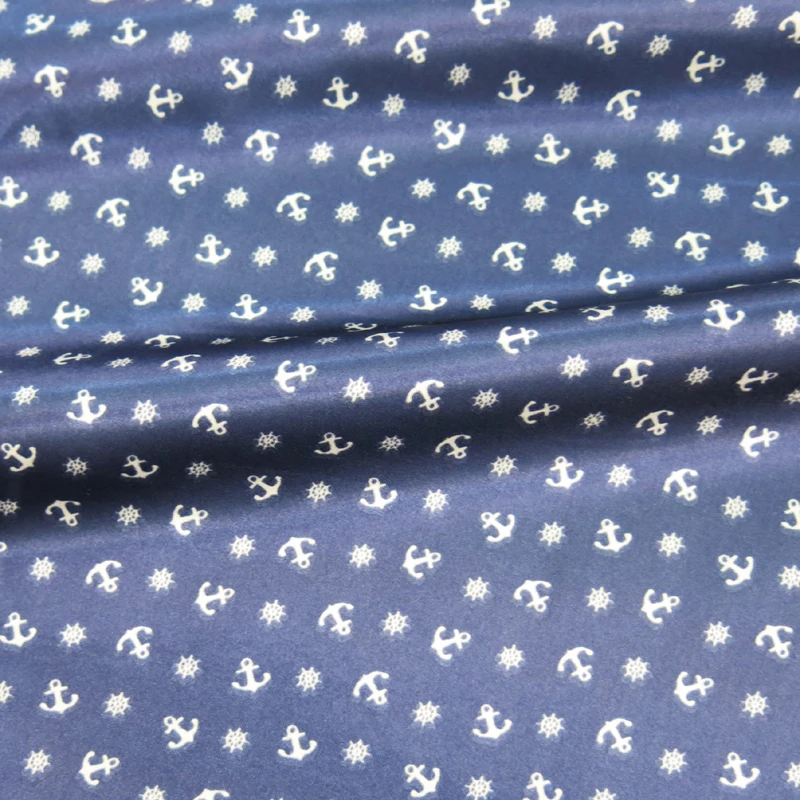 

Anchor Print Fabrics Jacket Linings,Bag Lining,Curtains,Scarfs,Diy Material Satin