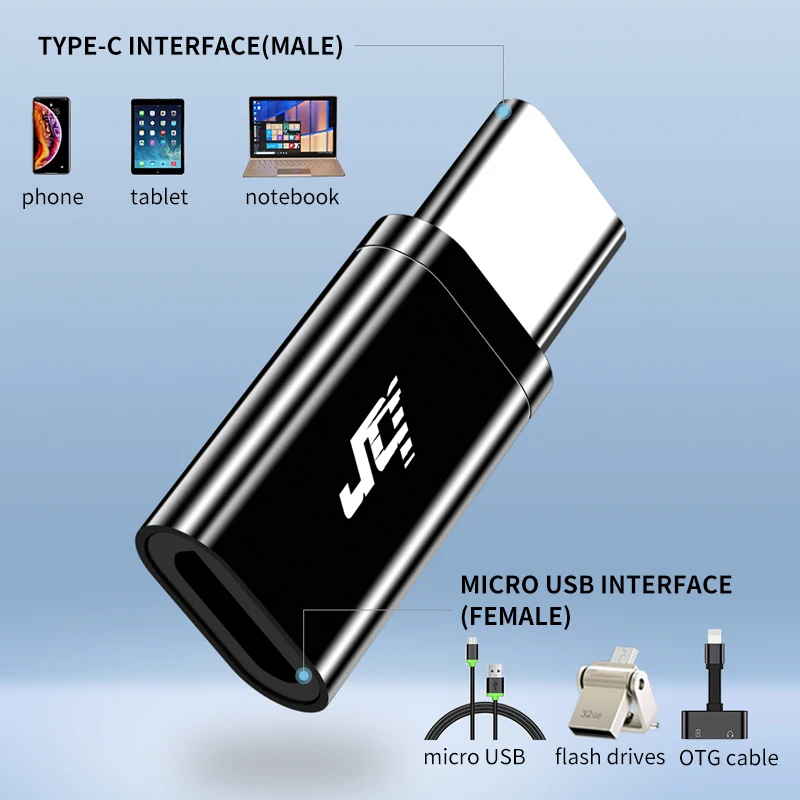 Переходник iHaitun с USB Type C на Micro OTG конвертер для Xiaomi 8 Samsung Galaxy S8 S9 Mate 20 P20 Pro