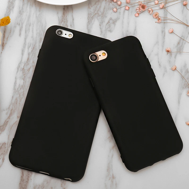 Роскошный Матовый Черный Мягкий силиконовый чехол для телефона iPhone X XR XS Max 5 5S SE 6 6S