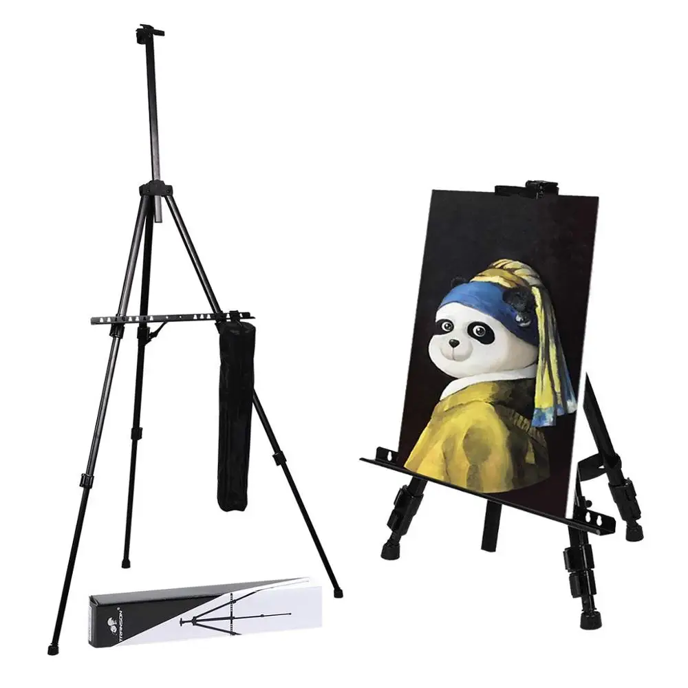 Transon Tripod Aluminum lightweight adjustable field easel 65 inch for Table and Floor with