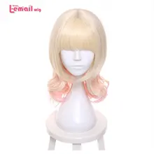 L-email парик Diabolik Lovers Yui Komori Косплей парики 45 см блонд Смешанные розовые синтетические волосы Perucas Косплей парик