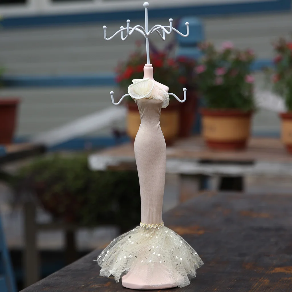 Elegant Mannequin Jewelry Display Stand Organizer Rack Hanger Home Decor Dresser Ornaments Lady-shaped Jewelry Holder Organizer