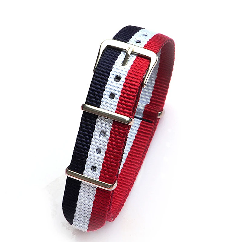 Retail 18mm dark blue white red Sport nato fabric watch band straps accessories Bands nylon