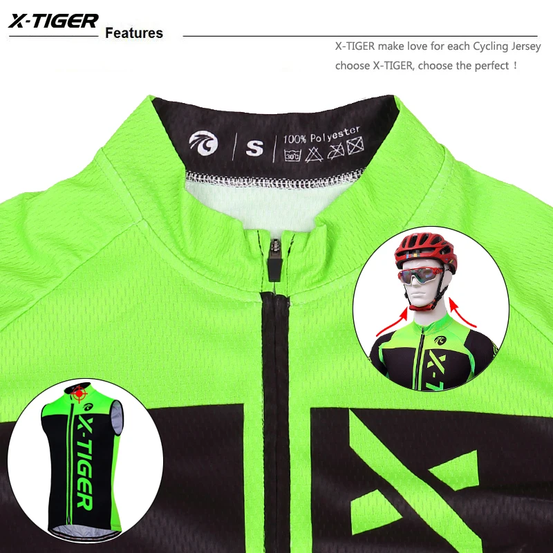 X-Tiger лето без рукавов Велоспорт Трикотажный жилет MTB велосипед Джерси Ropa Ciclista Hombre Maillot Ciclismo гоночный велосипед одежда