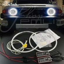 Hochitech branco 6000 k ccfl farol de halo anjo demônio olhos kit anjo olhos luz para toyota fj cruiser 2007 a 2014
