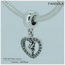 Аутентичные стерлингового серебра 925 чистый CZ Tinkerbell Шарм в виде сердца подходит бренд браслеты бусины для изготовления ювелирных изделий