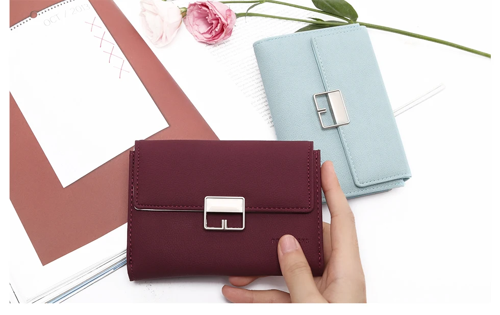 Fashion Women's Wallet Leather Female Coin Purse Short Ladies Change Purse Card Holders Luxury Brand Women Hasp Purse Money