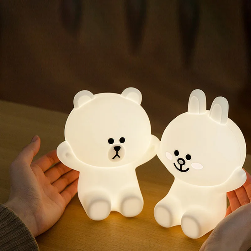 FENGLAIYI Новые милый медведь/Кролик USB светодио дный Перезаряжаемые LED 3D ночник Дети украшения в спальню подарок на день рождения дети настольная лампа
